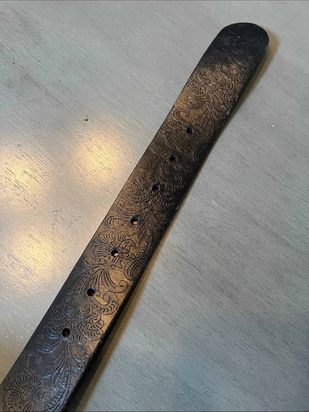 NEW BELTs heavy duty genuine full grain floral engraved tool leather belt Strap